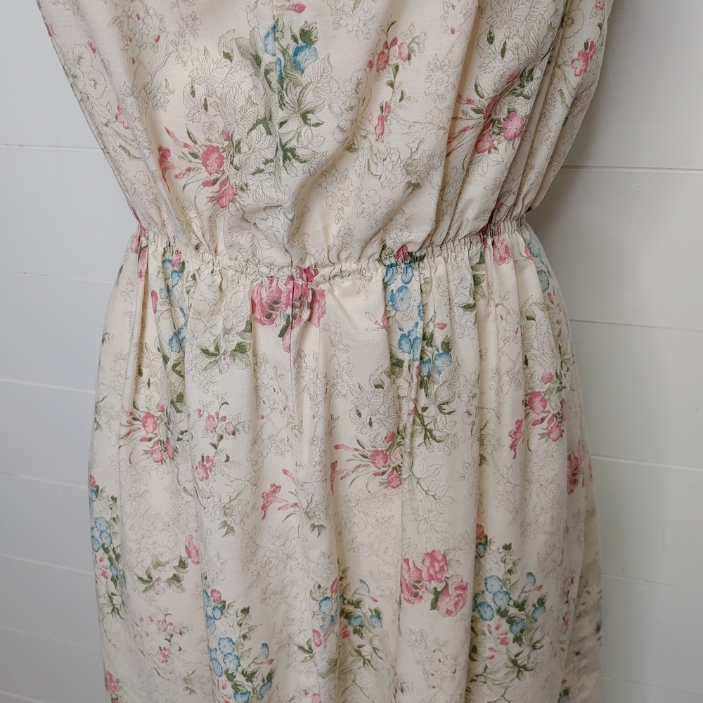 Vintage tie shoulder midi dress size M/L - Picture 5 of 11
